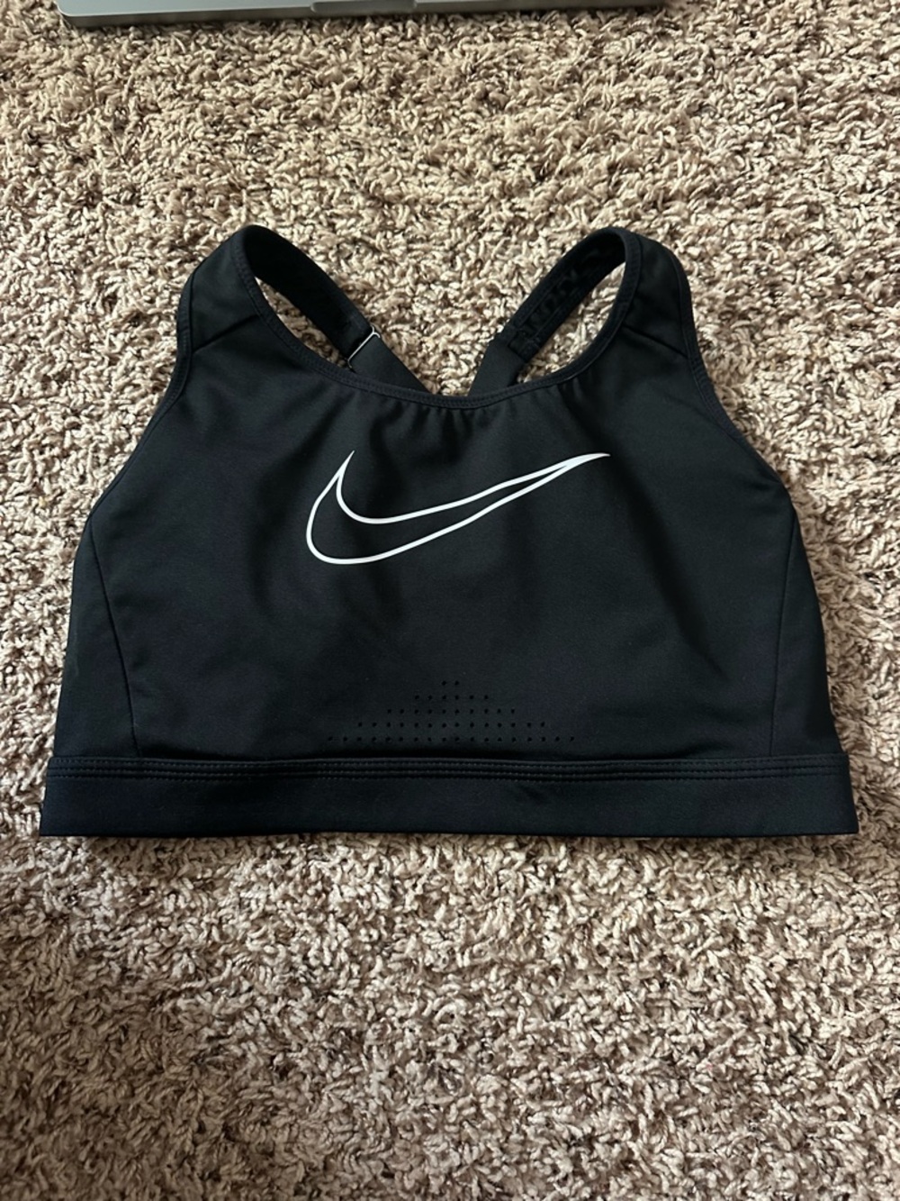 Nike Black Sports Bra with White Swoosh